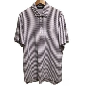 Ralph Lauren men’s Polo Golf shirt pink/blue striped‎ stretch lisle